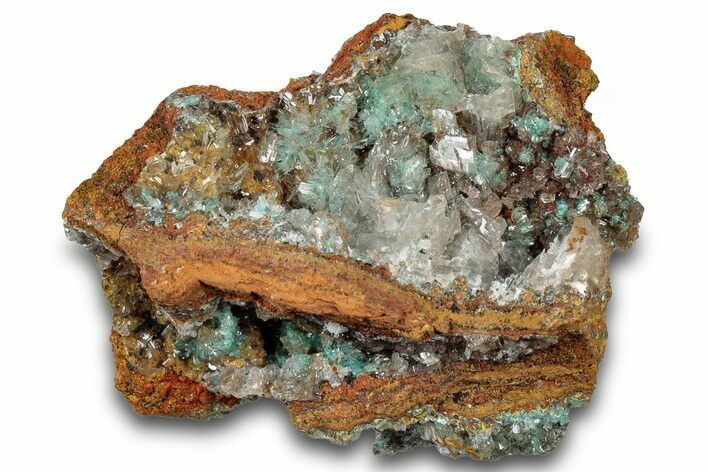 Fibrous Aurichalcite Crystals with Calcite - Mexico #300538